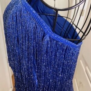 Blue fringe skirt/top
